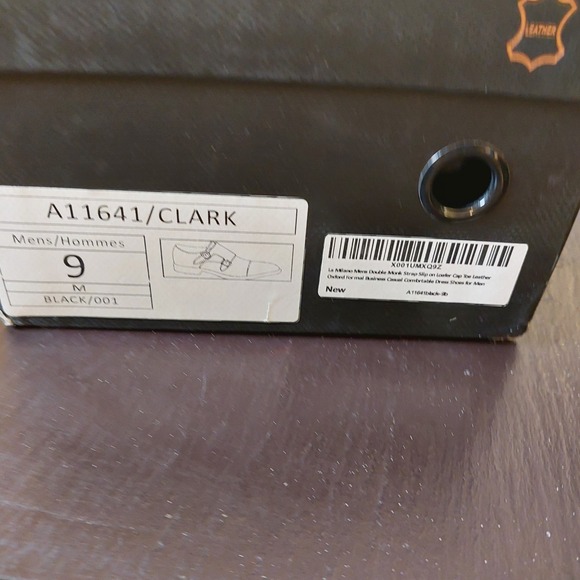 NEW! La Milano Men's Clark Leather Double Monk Strap Dress Shoes Black Sz 9M $70 - Picture 11 of 16